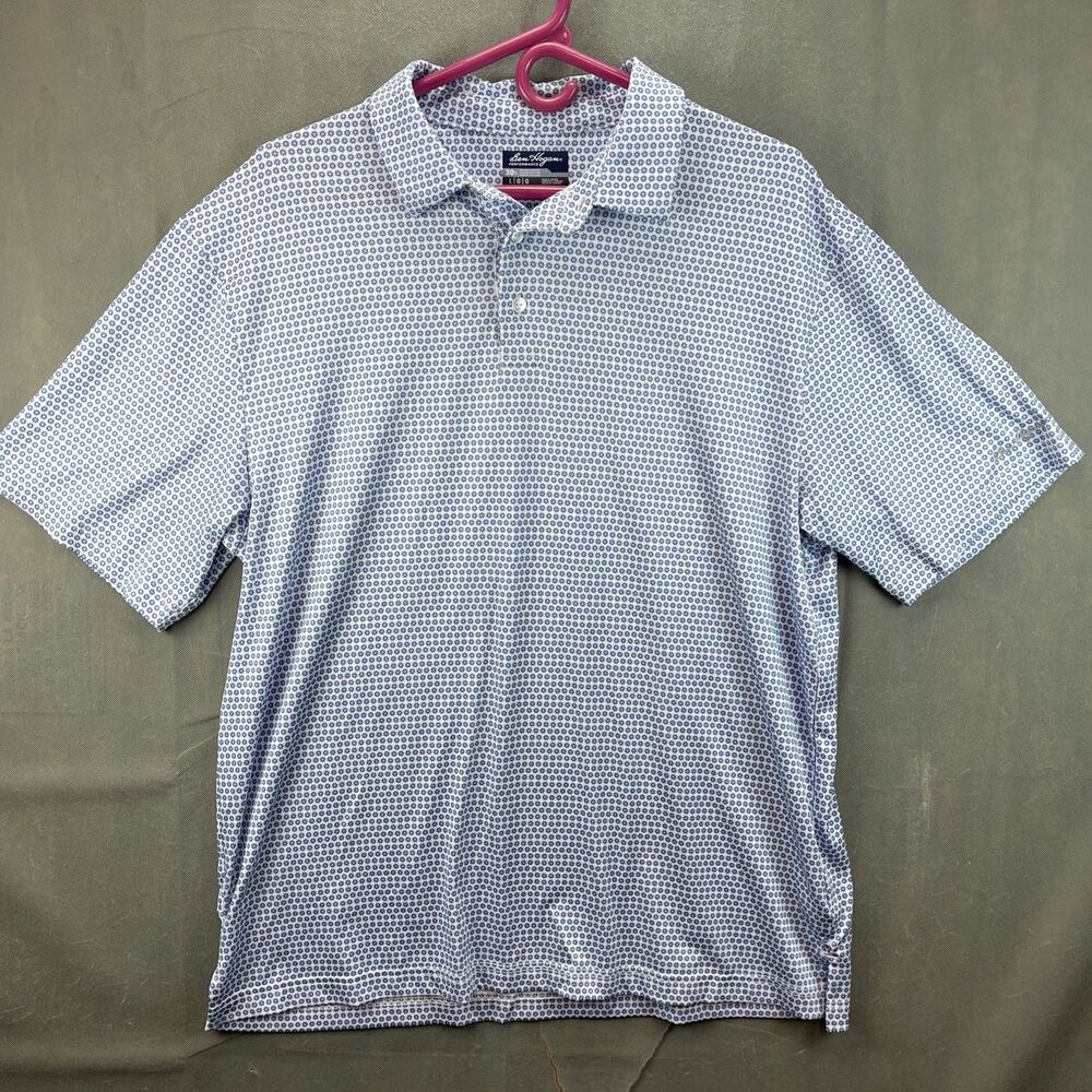 Ben Hogan Men's Ditsy Floral Print Short Sleeve Golf Polo Shirt Size Large
